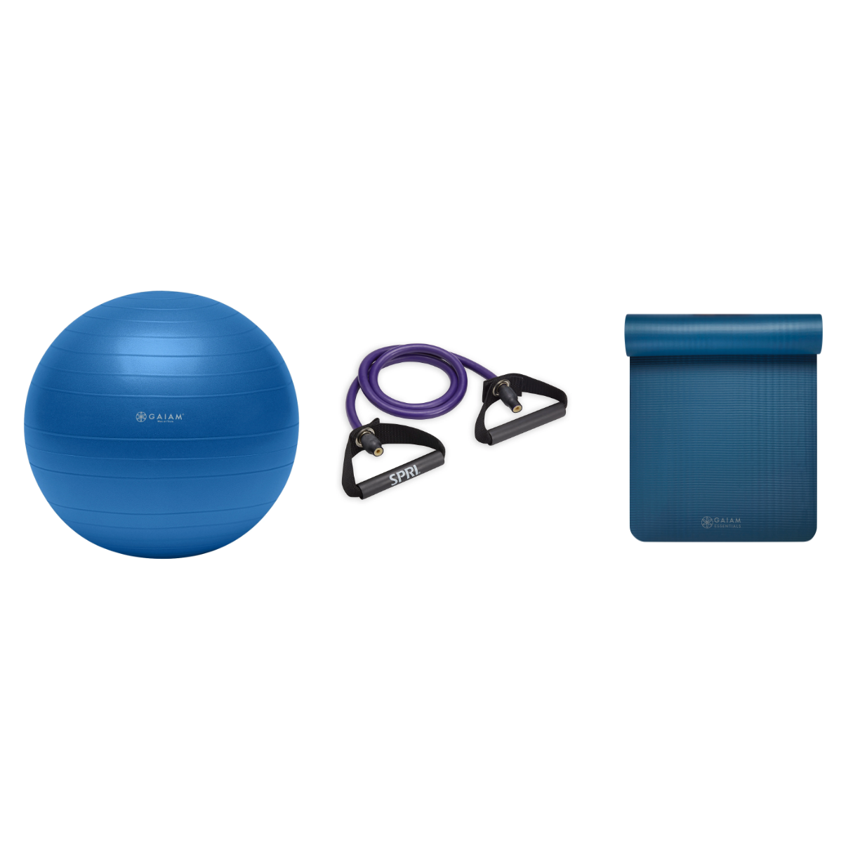 Fitness Bundle - Balance Ball (75cm), Xertube (Ultra Heavy), Fitness Mat (Navy)